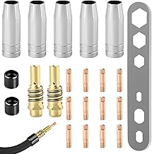 22 Pieces Accessories MIG MAG MB15AK, Welding Consumables Welding Machine Tip Contact Tip Torch M6 0.8mm Nozzle Holder Insulator Wrench for Torch Consumables