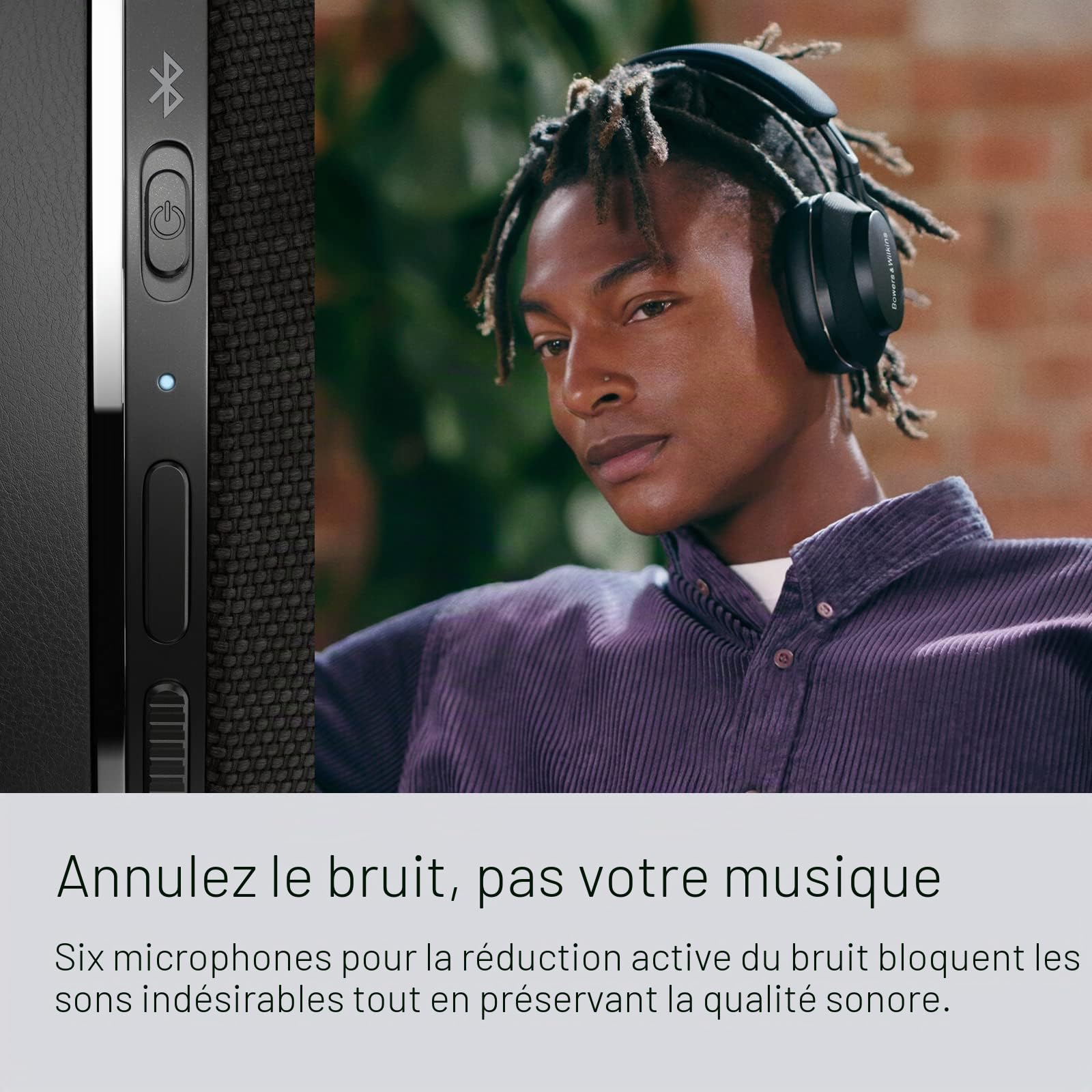 Bowers & Wilkins Px7 S2 Casque Supra-auriculaire sans Fil avec Bluetooth 5.0 et Charge Rapide, 30 Heures de Lecture et Microphone intégré - Noir
