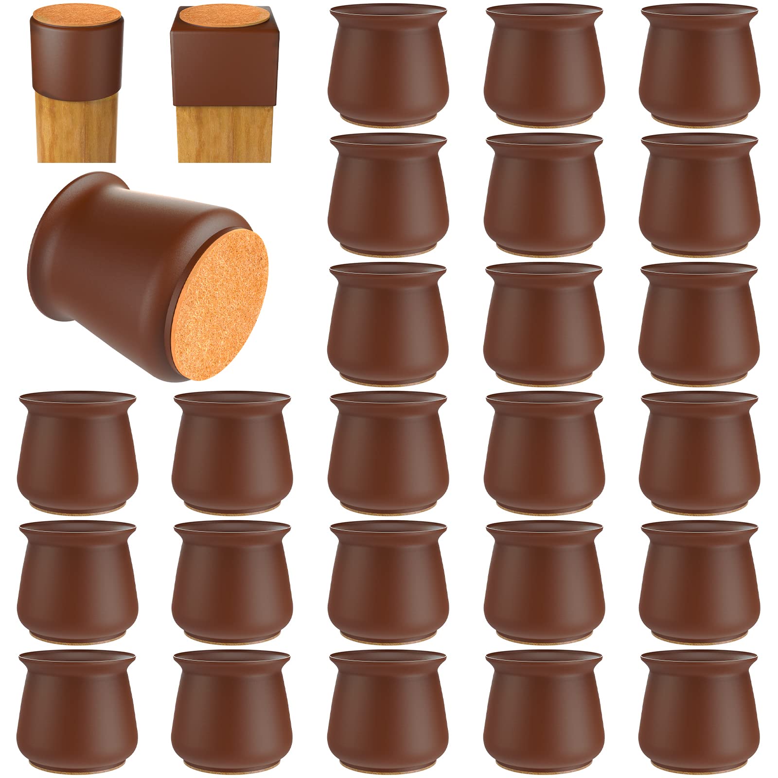 Labeol 24 Pcs Silicone Chair Leg Floor Protectors,Rubber Felt Furniture Pads Chair Legs Caps For Protect Hardwood Floors From Scratches,Easy To Slide Chair And Reduce Noise (Medium 24Pcs Brown) (B09Q3G7WV1) Amazon Price History, Amazon Price Tracker