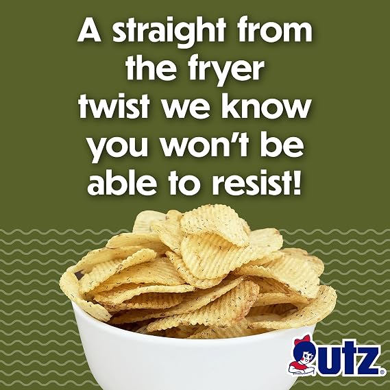 Utz Dill Pickle Rippled Potato Chips, 7.75 oz