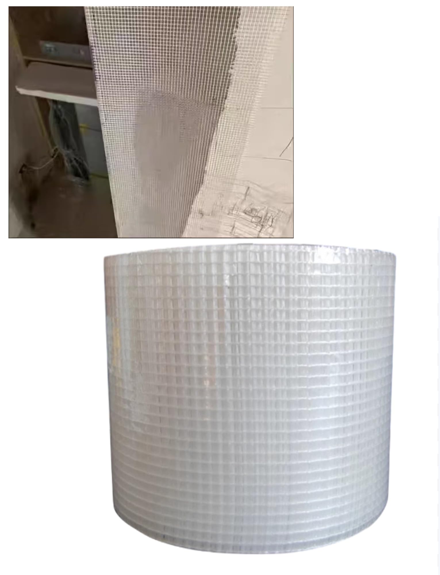 Generico Nastro in rete for cartongesso, rotolo di nastro for giunti di riparazione for cartongesso in rete 8/13 da 82 piedi, autoadesivo, for riparare fori, crepe nel muro(Size2,30cm/2500cm)