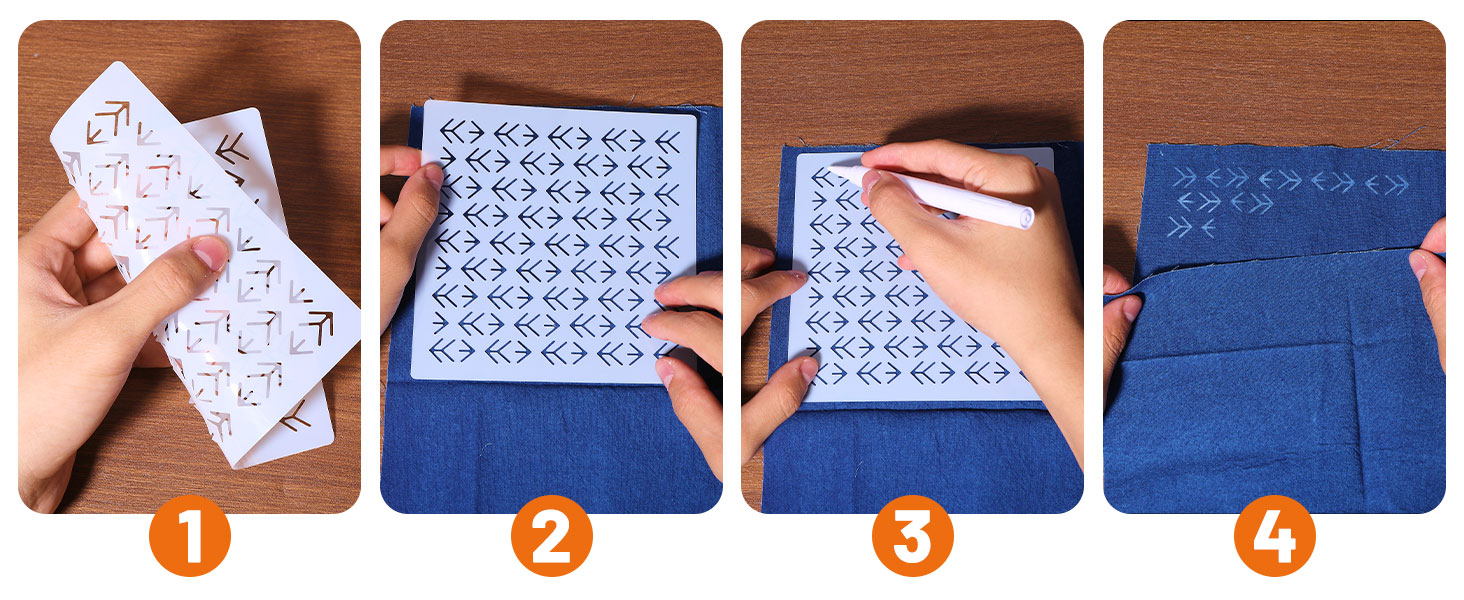 12-Piece Sashiko Embroidery Stencil Set - Reusable Japanese Design Templates For Fabric Art (5.5x5.5 Inches)