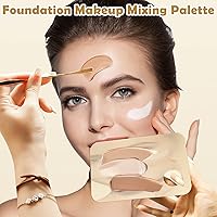 Vista 4 de 2 paletas de mezcla de maquillaje acrílico con 2 espátulas de maquillaje, bandeja de mezcla de base, paleta de maquillaje para base, bandeja