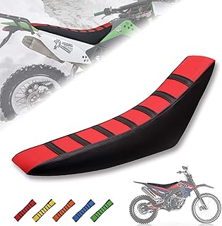 Universal Motorcycle Off-Road Dirt Bike Enduro Gripper Striped Rubber Soft Seat Cover for Honda CR125R CR250R CR500R CR80R CRF100F CRF125F CRF150F YZ80 YZ85 YZ125 YZ250 YZ250F for Yamaha TTR110E TTR125 TTR125E TTR125L TTR50E YZ125 Kawasaki KLX250 KX85 KLX125 KX85 KLX125 KX65 for Suzuki DRZ125 RM85/L RMZ250 RMZ450 DRZ125L (Red)