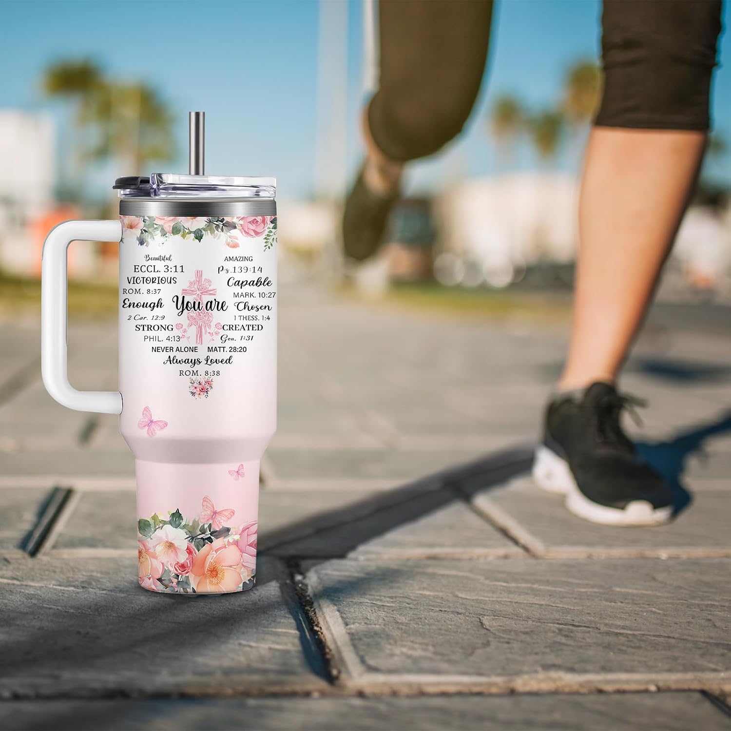 Christian Gifts for Women, 40oz Tumbler with Bible Verse, Christian Tumbler for Women with Straw, Religious Gifts for Womens, Inspirational Birthday Christmas Presents for Her, Mom, Sister image 3