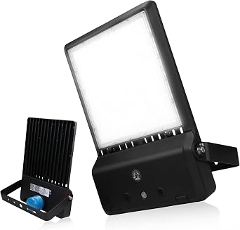 RuggedGrade 150W - Revati II Series - Wattage Selectable 150W/100W/80W - 21,500 Lumens - Color Selectable 3000K/4000K/5000K - Flood Mount - Parking Lot Light with Photocell - Black - DLC 5.1 Premium