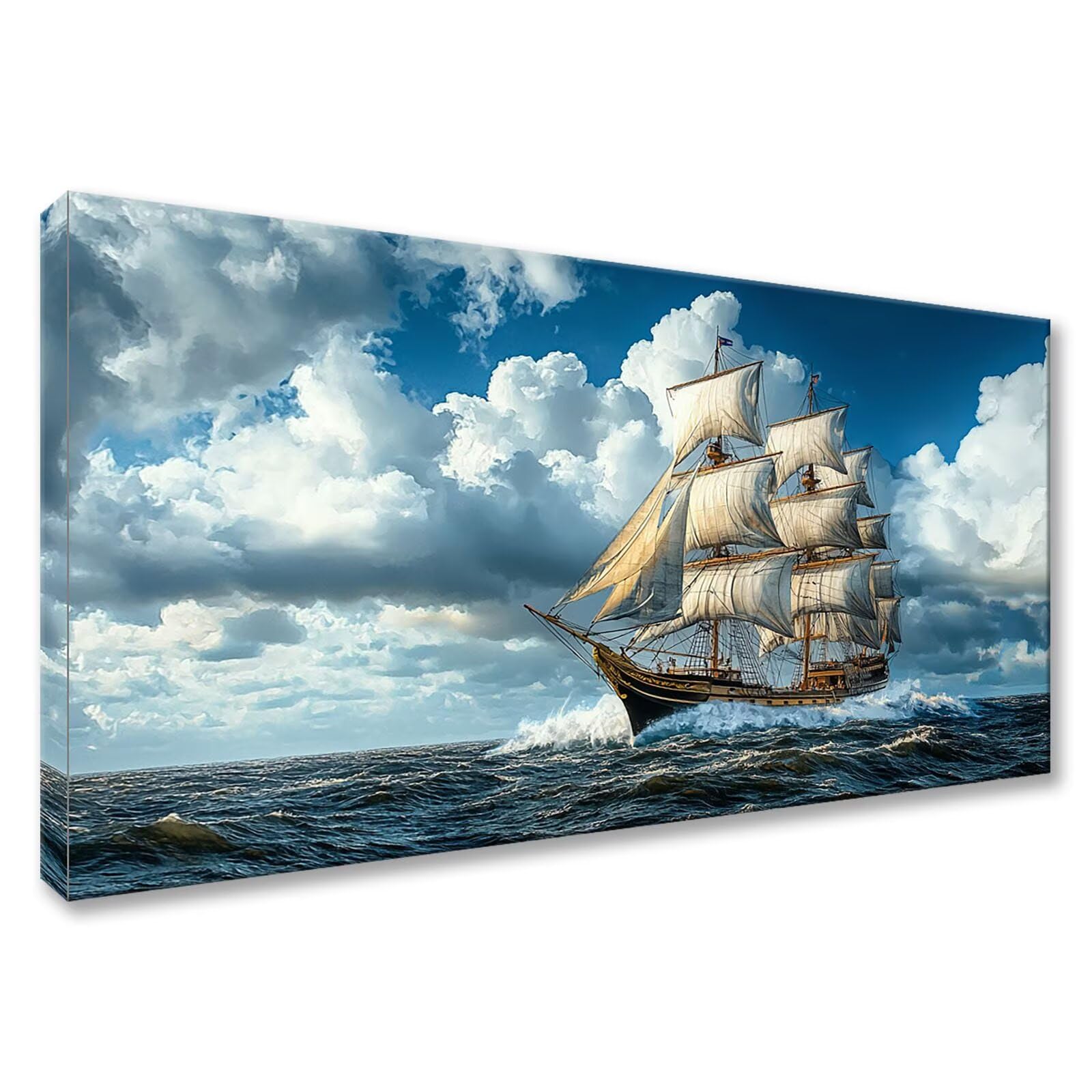 Diamond Painting Erwachsene Groß XXL Boot, 5D Diamant Painting Bilder Meer, DIY Vollbohrung Crystal Art Diamant Malerei Bastelset für Zimmer Deko, Geschenk Mädchen 8 9 10 11 12 Jahre 55x110cm Y0-821