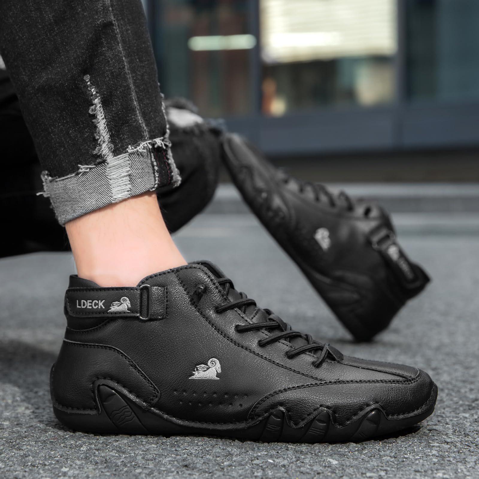 Feetflex Scarpe da Uomo,Feetflex Scarpe da Uomo Ldeck, Stivali Alti Scarpe da Ginnastica Casual,Antiscivolo Traspirante Feetflex Scarpe da Uomo