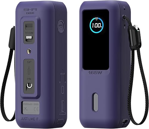 Miniatura 10 de Estuche de silicona para batería externa Anker Laptop (25,000mAh 165W) con orificio para tuerca de 1/4", almacenamiento para tarjeta SD/SIM, Negro