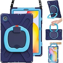 BRAECN Galaxy Tab S6 Lite 10.4 Case, Rugged Heavy Duty Silicone Case with Kickstand, Shoulder Strap, Handle Grip, S Pen Holder for Samsung Galaxy Tab S6 Lite 2022/2020-Navy Blue