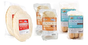 ThinSlim Foods Zero Net Carb Keto Bread | Low Carb Bread | Plain (Pack of 2) + Everything Bagel 6pack (Pack of 2) + Pizza Crust (Pack of 2)