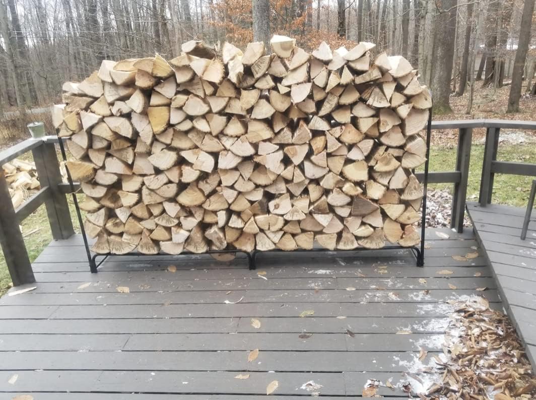 Rocky Mountain Goods 8 ft Firewood Rack - Outdoor/Indoor Wood Storage - Heavy Duty Steel - Easy Install in Minutes
