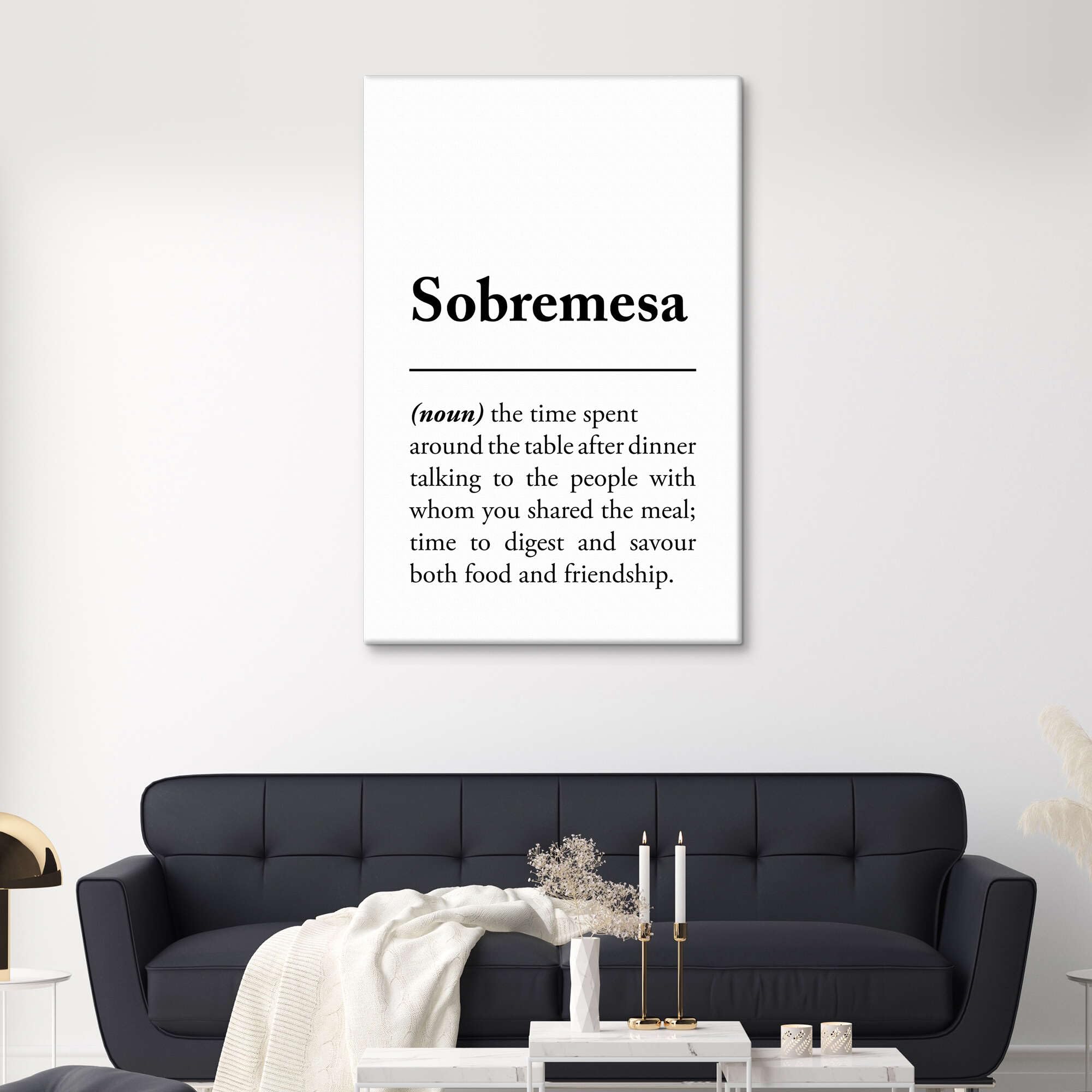Posterlounge Sobremesa Stampa su tela | 60 x 90 cm di Typobox Nero e Bianco Quadri Decorazione per pareti