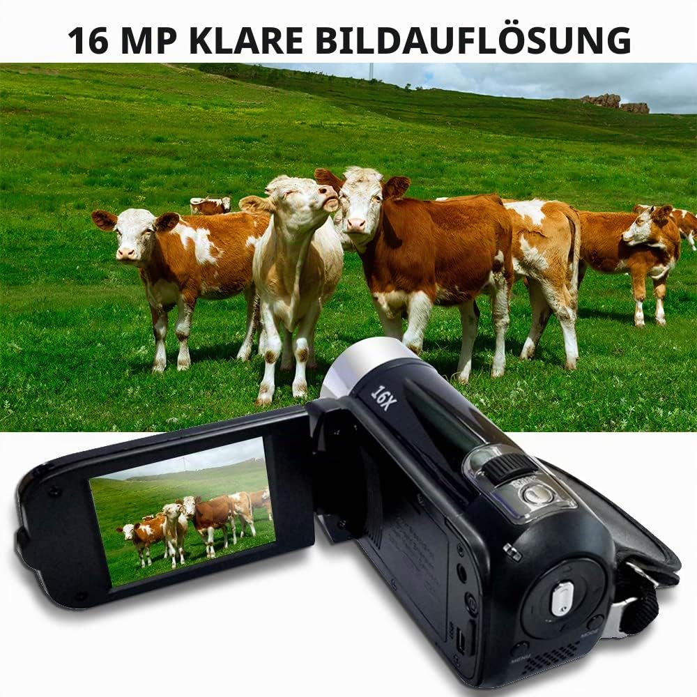 Andoer Tragbare 1080P High Definition Digital Video Kamera DV Camcorder 16MP 2,7 Zoll LCD Bildschirm 16X Digital Zoom Eingebauter Akku