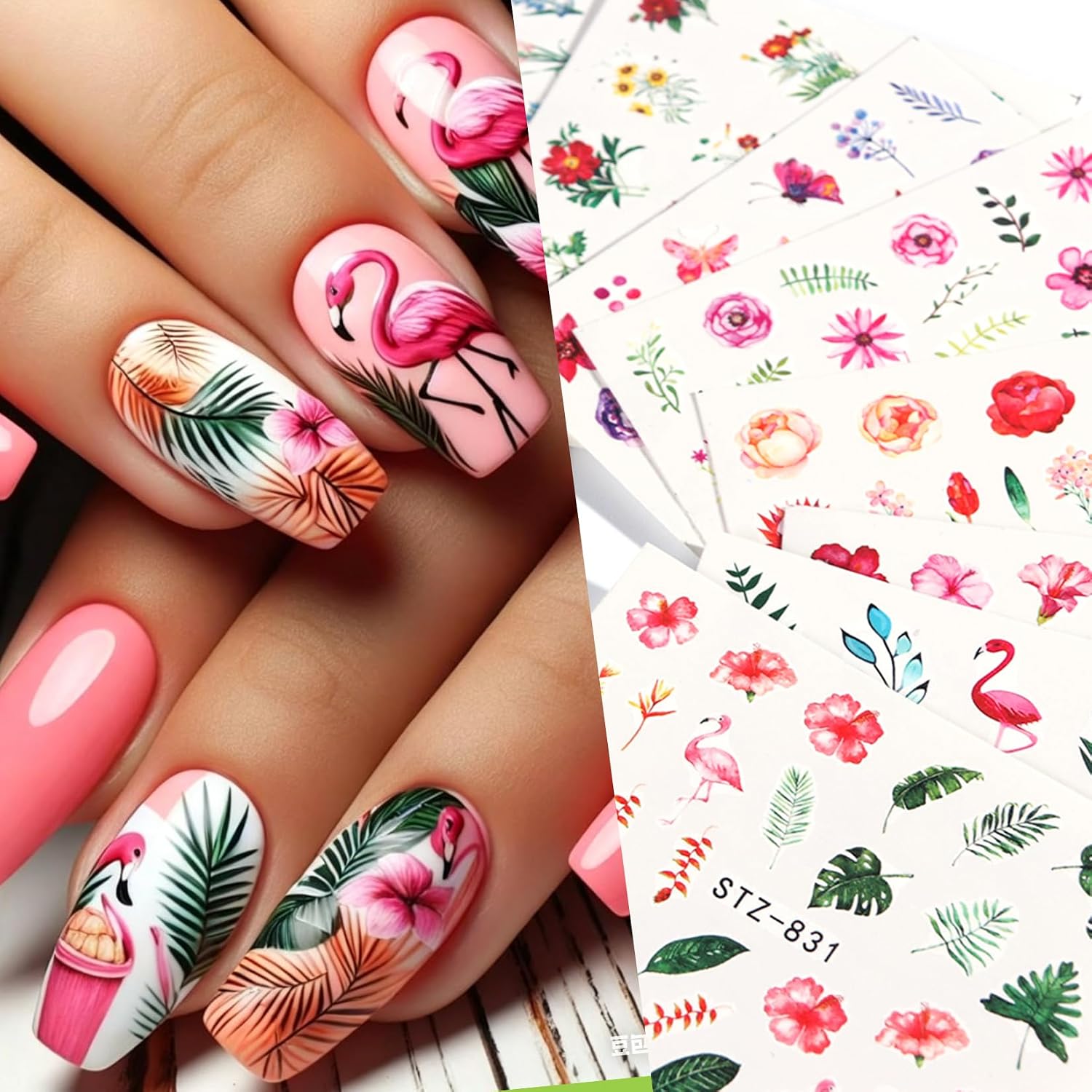 STZPRONAIL Water Transfer Nail Decals 29 Sheets Floral Leaf Butterfly Nail Ar... thumbnail 4