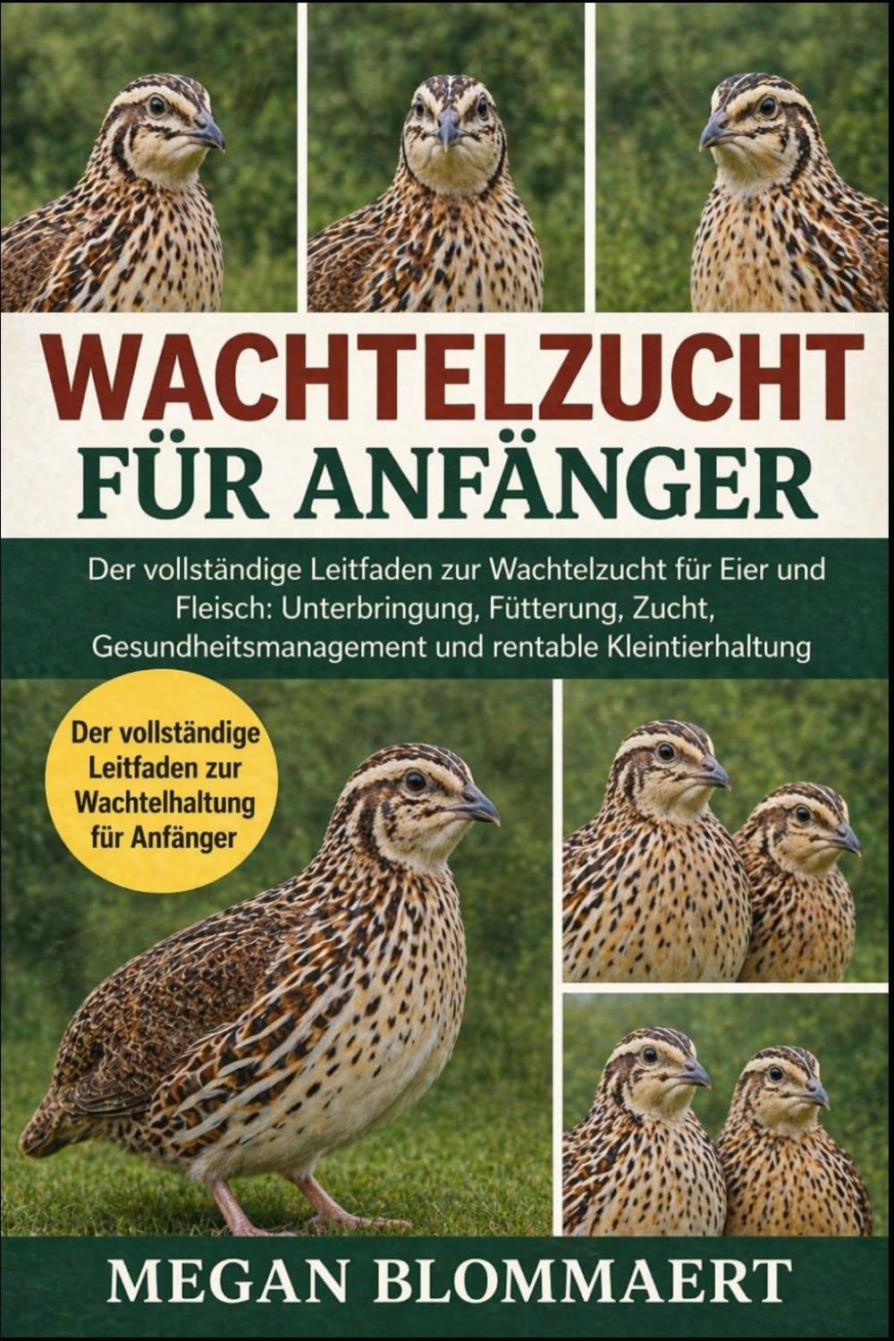 WACHTELZUCHT FÜR ANFÄNGER: Der vollständige Leitfaden zur Wachtelzucht für Eier und Fleisch: Unterbringung, Fütterung, Zucht, Gesundheitsmanagement und rentable Kleintierhaltung