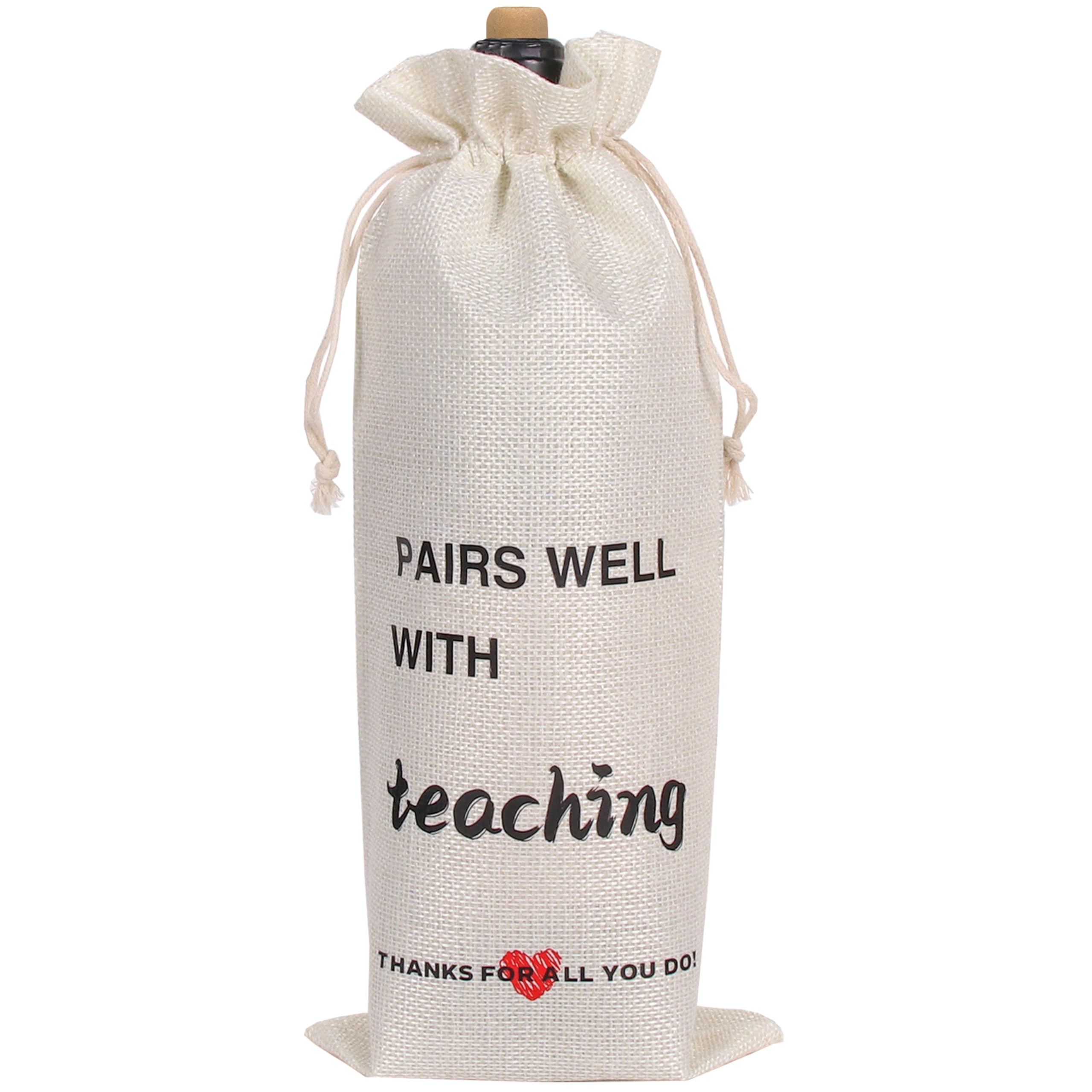 Teacher Gifts Bag Teacher Wine Bag for Men Women Pairs Well With Teaching Wine Bag Teachers ' Day Gift