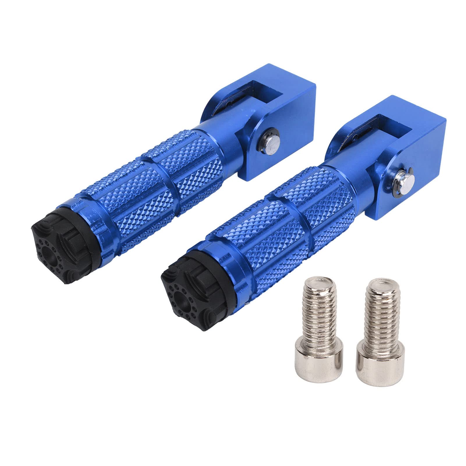2 Pedane Passeggero per Moto, Pedale Pieghevole M8 Poggiapiedi in Lega di Alluminio Antiscivolo Universale Moto ATV UTV Go Kart (Blu)