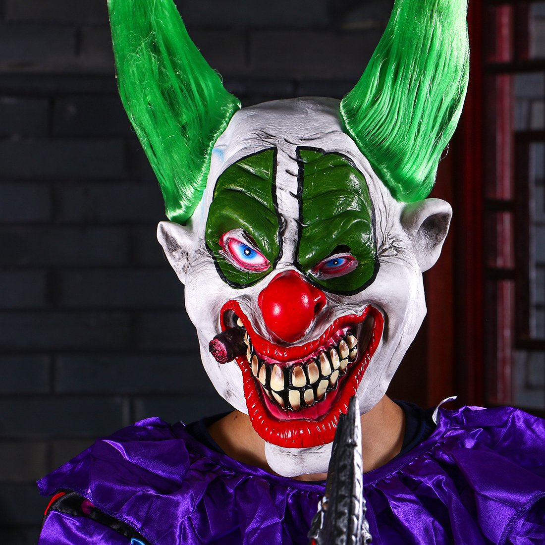 Hyaline&Dora Evil Scary Demented Psycho Clown Latex Mask with