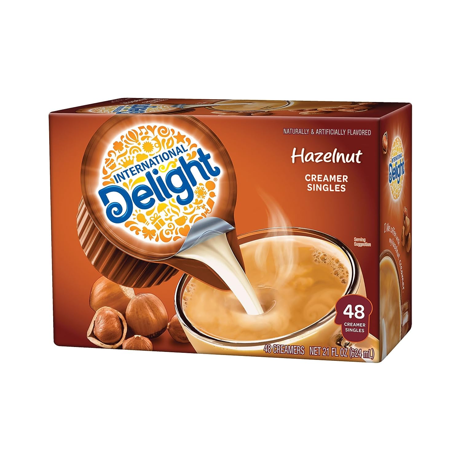 Hazelnut Non-Dairy Creamer Cups, International Delight, 48 Single Serve Coffee Creamer Cups