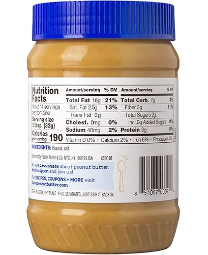 Miniatura 10 de Mantequilla de cacahuete crujiente de estilo antiguo sin OMG sin gluten vegano sin azúcar añadido 16 onzas paquete de 1