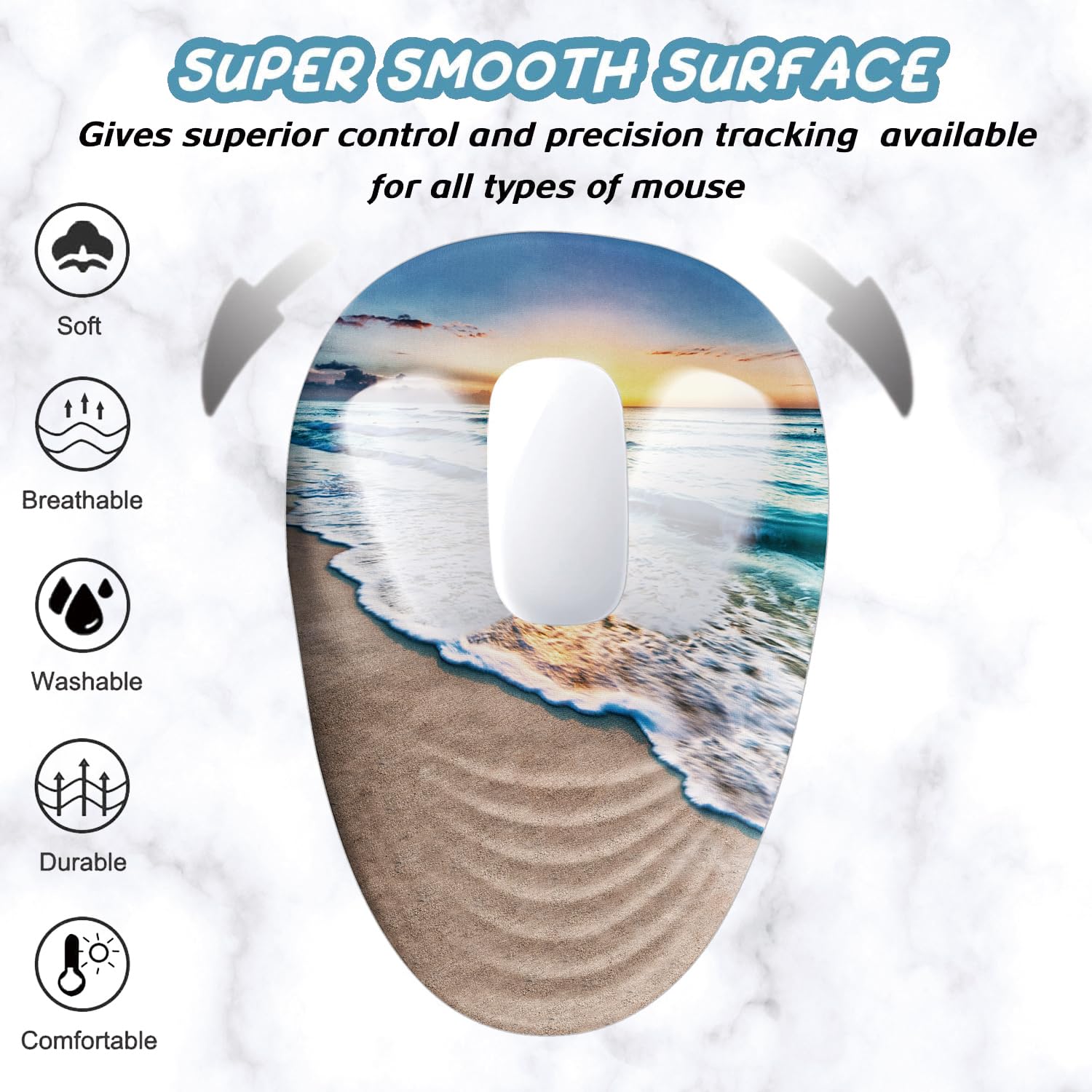 Tappetino per mouse con poggiapolsi, tappetino per mouse ergonomico con supporto per il polso, in memory foam e base antiscivolo in PU con design a cuneo a gradini per alleviare il dolore,