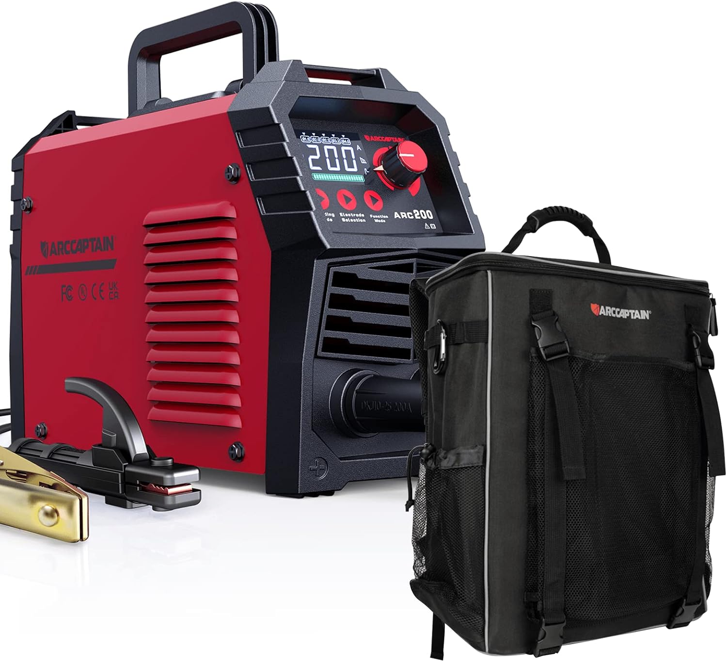 ARCCAPTAIN Stick Welder 200A & Welding Helmet Backpack