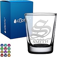 Vista 70 de Vasos de chupito personalizados elaborados con nombre de círculo de 2 onzas, parte inferior negra con texto personalizado para regalos, bodas