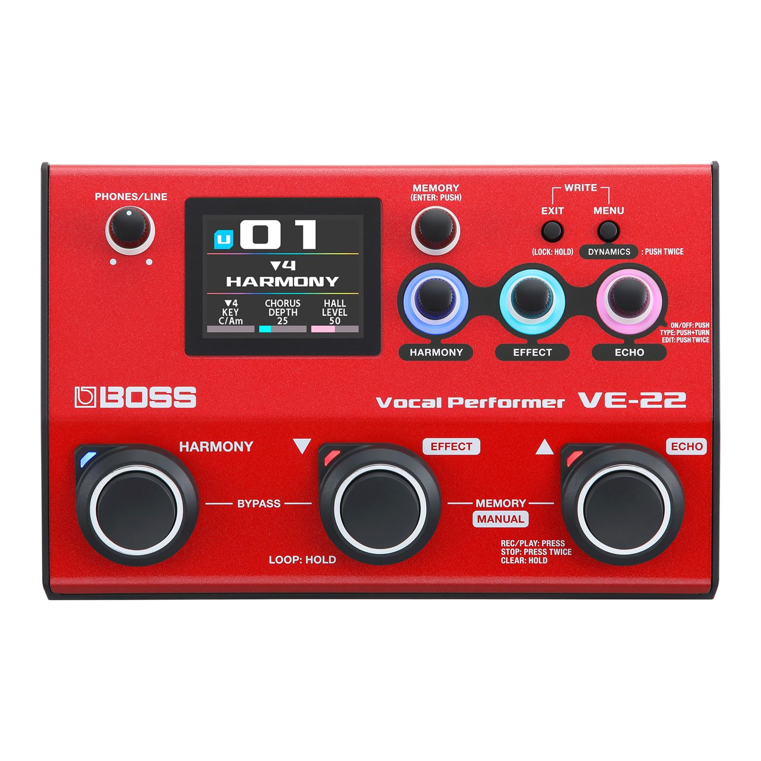 Boss VE-22 Multi-Effektgerät für Gesang Vocal-Performer + keepdrum Netzteil