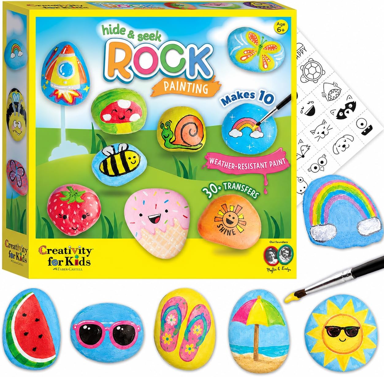 Creativity for Kids Hide & Seek Rock Painting Kit - Arts & Crafts for Kids - Includes Rocks & Waterproof Paint
