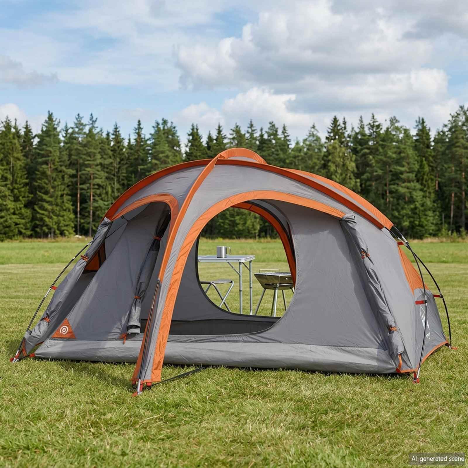 Tenda da Trekking 2 Persona Impermeabile Poliestere 185T PU Grigio