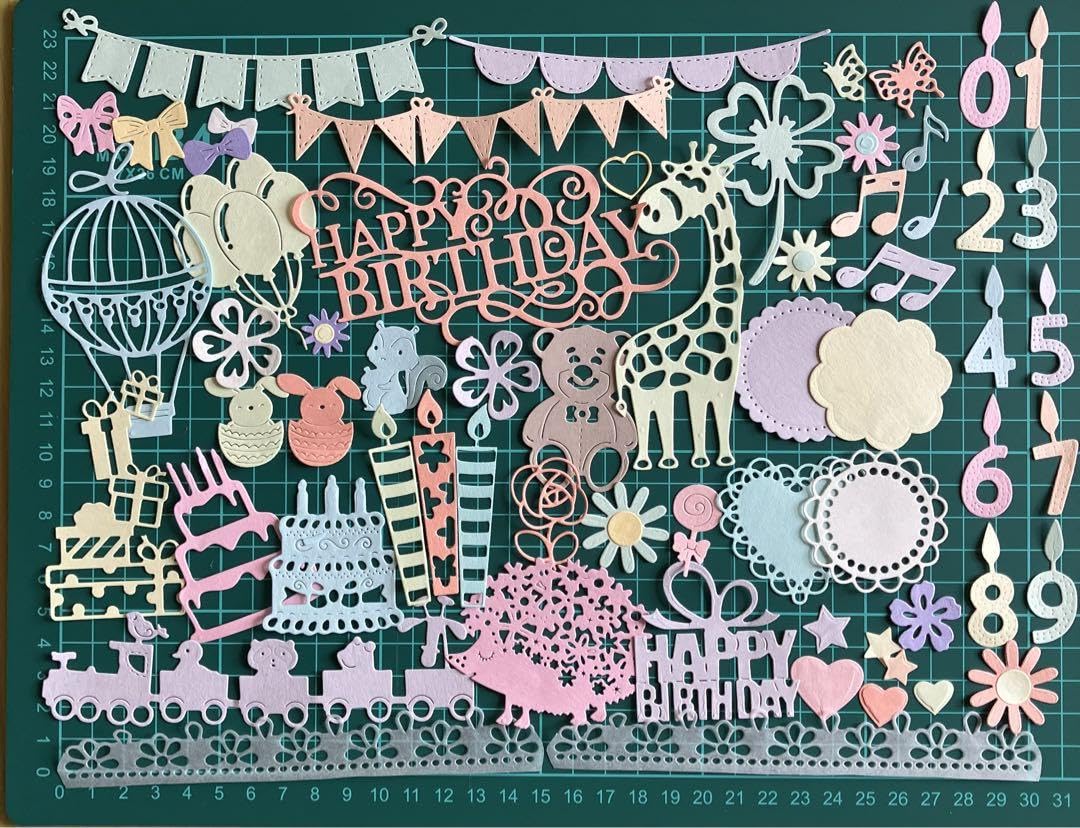 Amazon.co.jp: ノーブランド品ダイカットクラフトパンチ誕生日ハッピー 