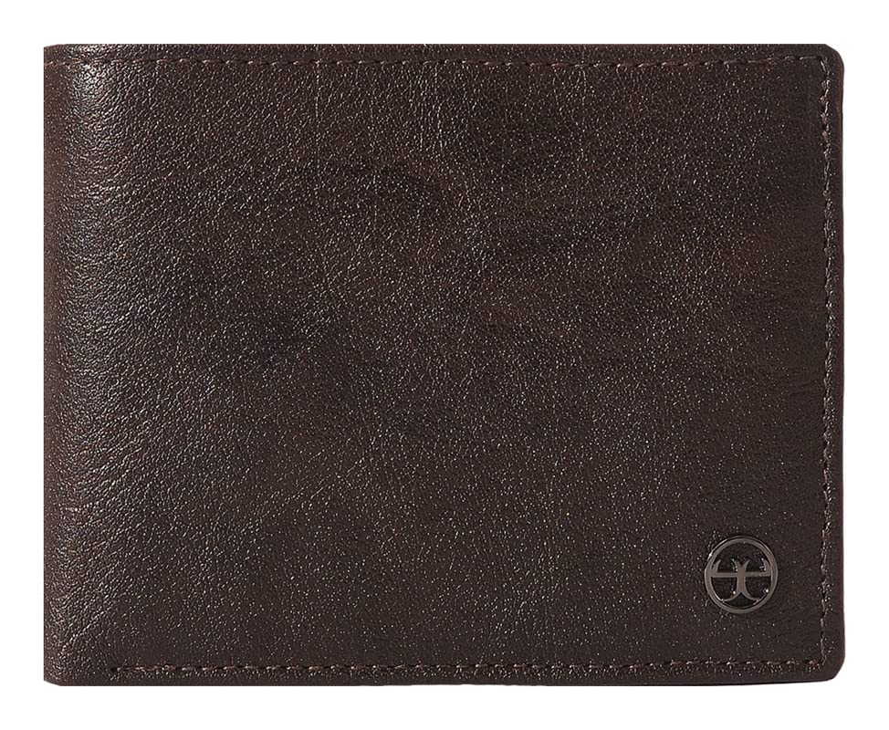 eske Delphine Genuine Leather Mens Bifold Wallet - Solid Pattern - 7 Card Holders