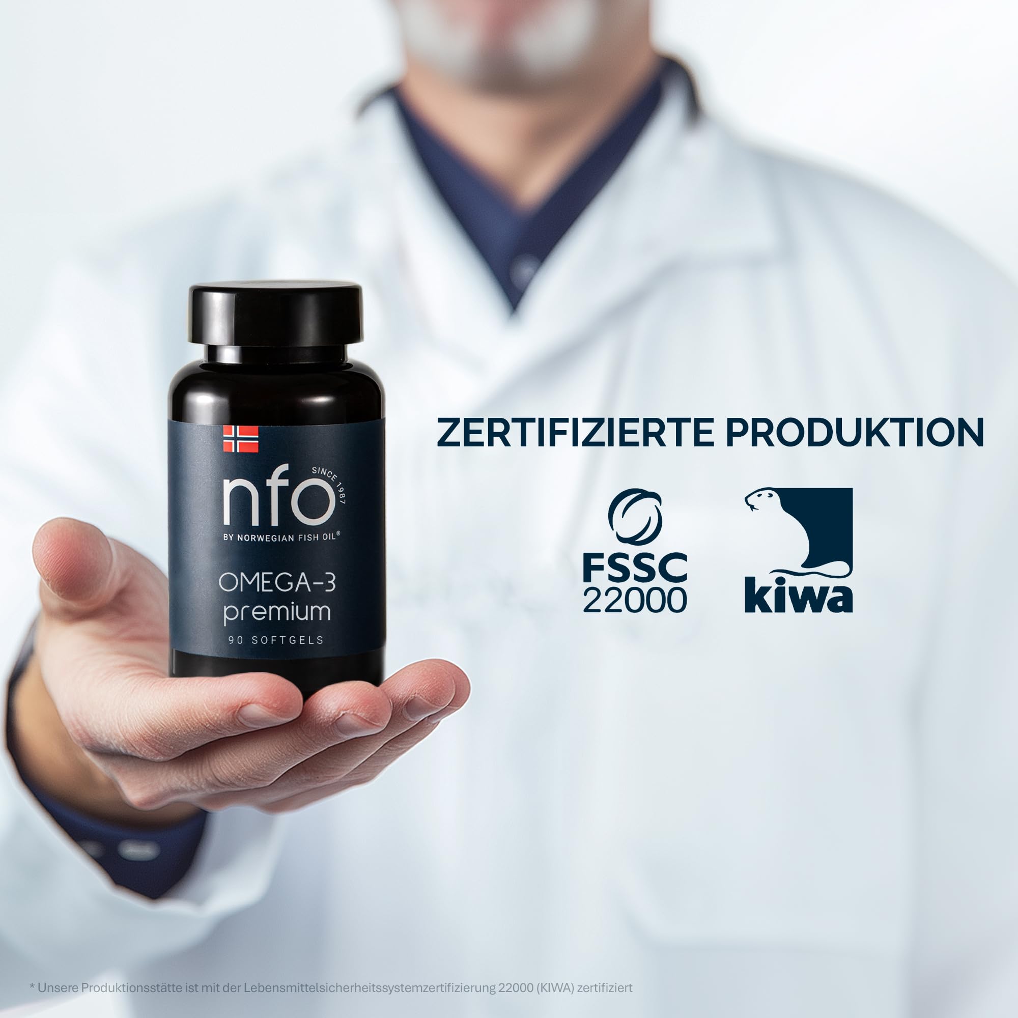 NFO Omega 3 Premium – Omega 3 Kapseln hochdosiert mit EPA & DHA – 90 St.