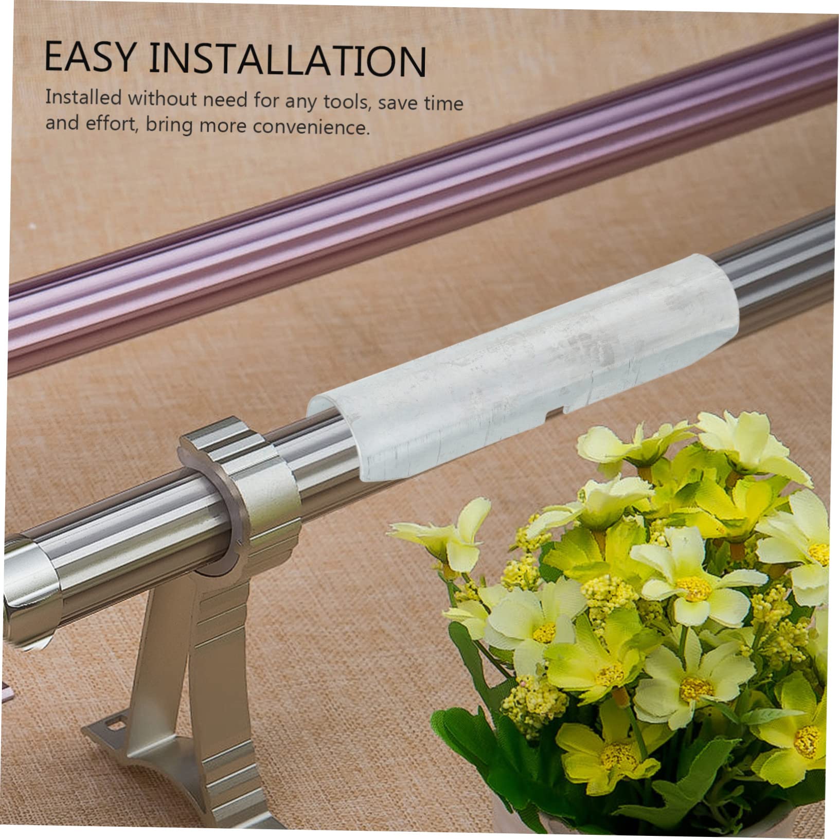 Hemobllo 2sets Curtain Rod Connector Joints for Window Drapery Rods Replacement Kit for Seamless Curtain Pole Assembly Stylish and Functional Home Decor 2pcs*2