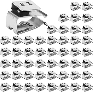 50Pcs Trailer Frame Wire Clips Stainless Steel Trailer Wire Clips for Wire Management Metal Cable Clips Solar Panel Wire Clip Double Wire Clip Clamp for Boat Trailer