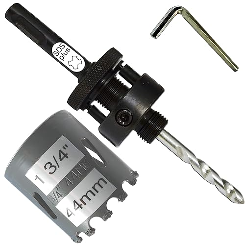 Vista 59 de Mandrin SDS Plus para sierras de agujero de hasta 1 1/4" hasta 8" con broca piloto TCT para taladrar agujeros en concreto, ladrillo y mampostería.