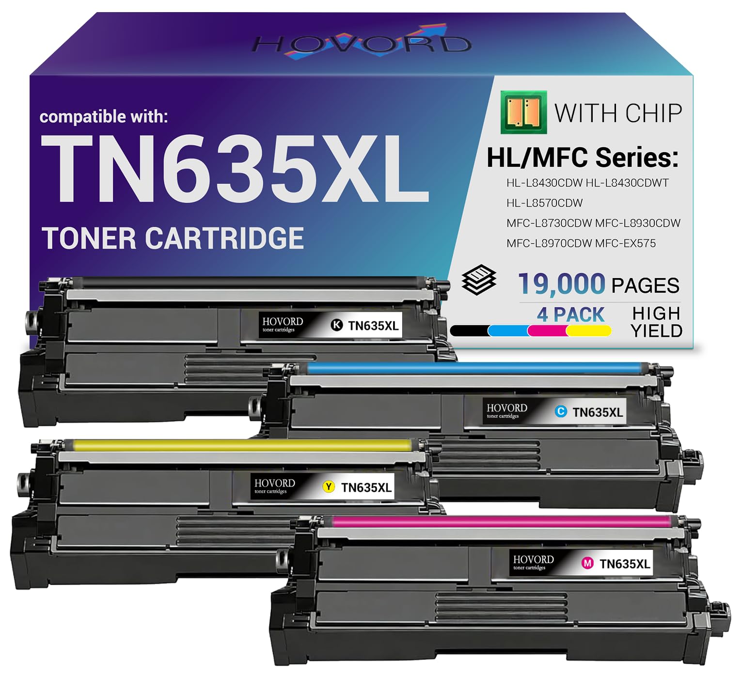 Amazon.com: HOVORD TN635XL Toner Cartridge Replacement for Brother