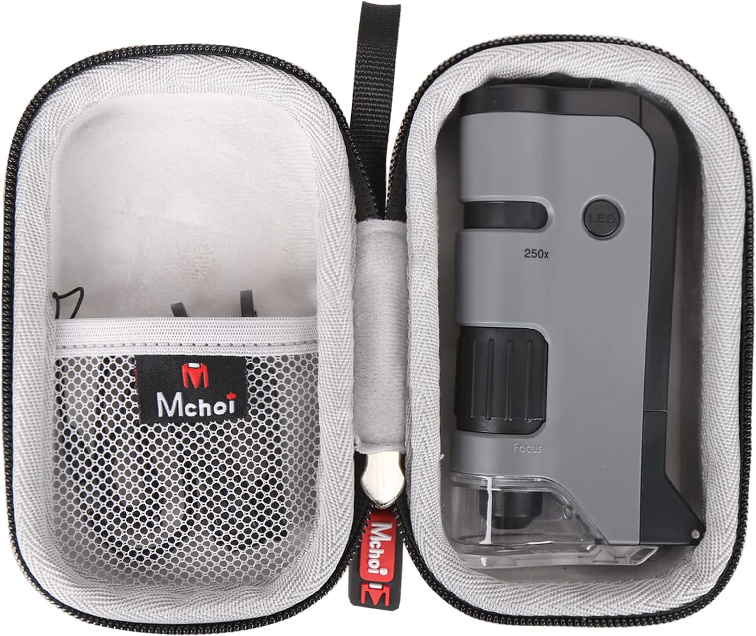 Mchoi Hard Carrying Case Suitable for Carson MicroFlip 100x-250x LED and UV Lighted Pocket Microscope(MP-250 or MP-250MU), Shockproof Lab Handheld Digital Microscopes Travel Protective Case, Case Only