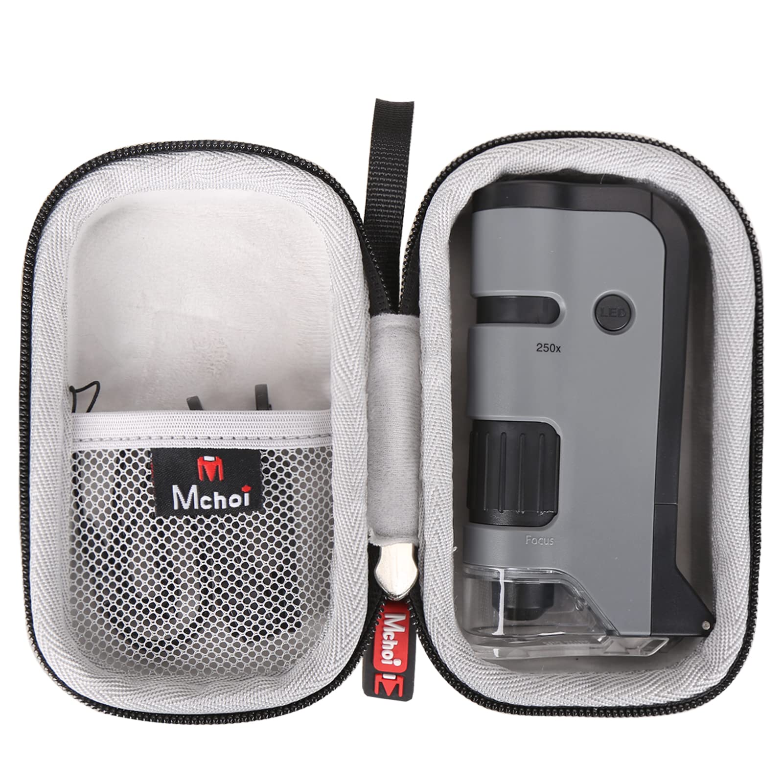 Mchoi Hard Carrying Case Suitable for Carson MicroFlip 100x-250x LED and UV Lighted Pocket Microscope(MP-250 or MP-250MU), Shockproof Lab Handheld Digital Microscopes Travel Protective Case, Case Only
