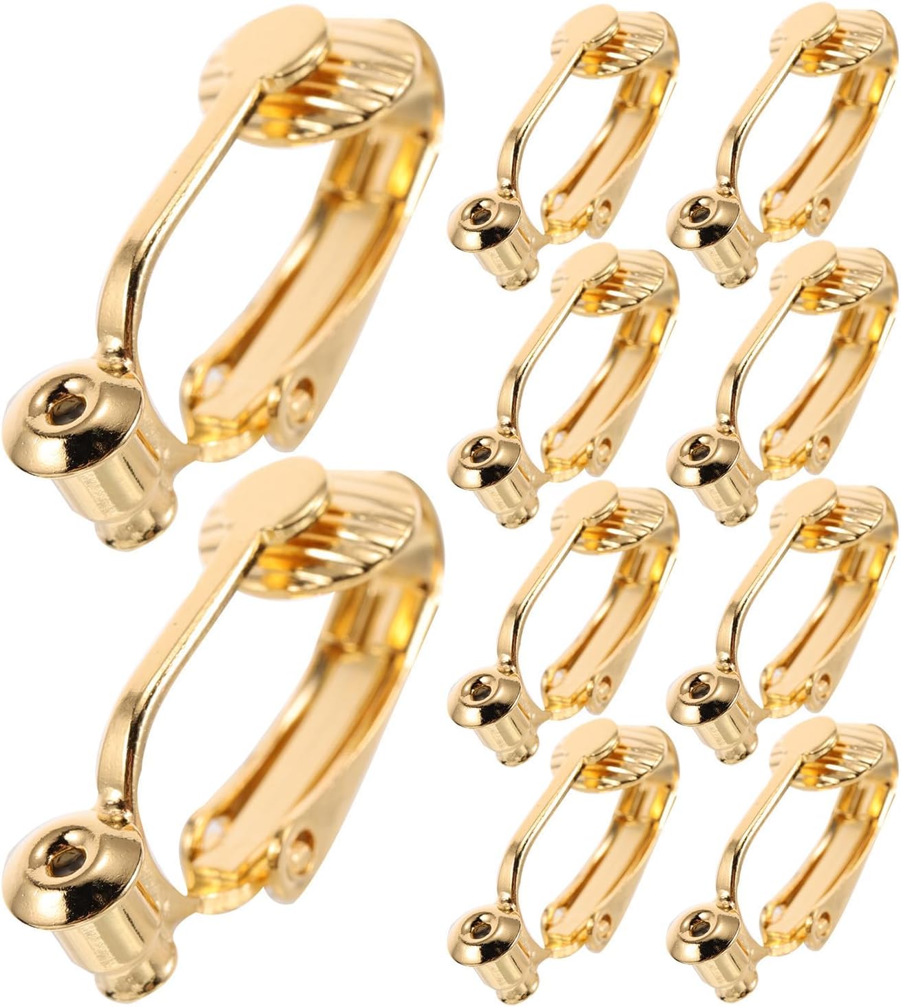 20pcs Gold Copper Ear Clip Converter for Women Screw Tightening