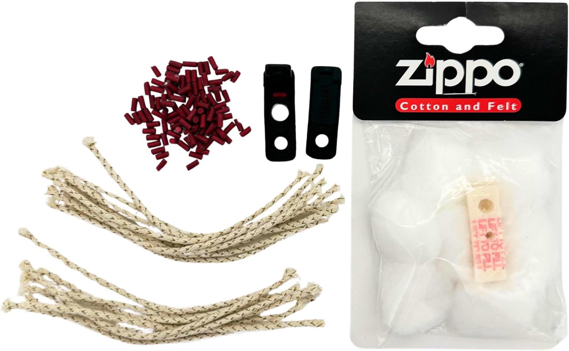 Lighter Repair Kit: Comprehensive Bundle with 100 Flints, Zippo Cotton and Felt, 20 Long Wicks, and 2 Rubber Gasket Seals - Essential Maintenance Set for Zippos and Similar Lighters