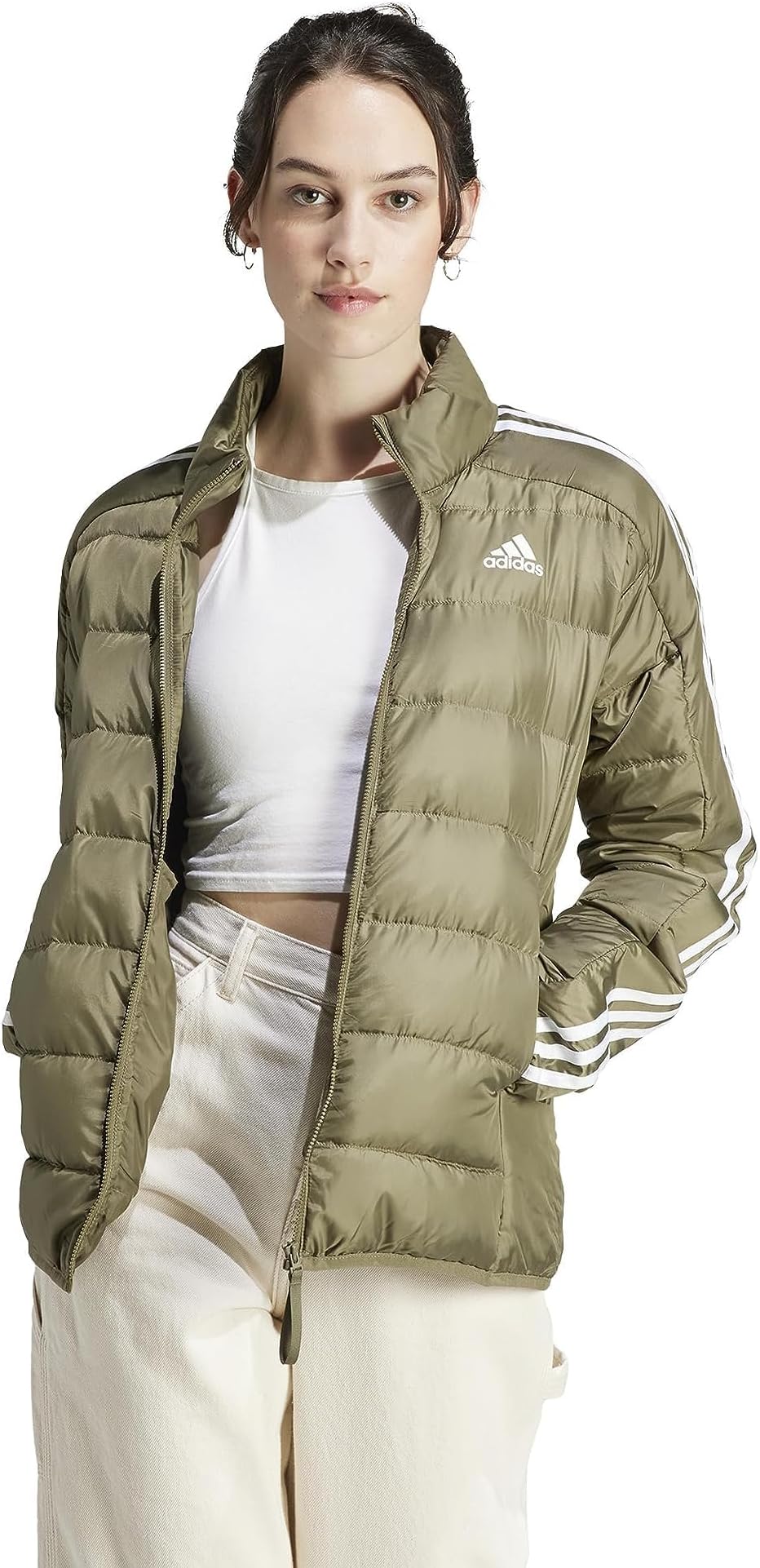 olive green adidas jacket womens
