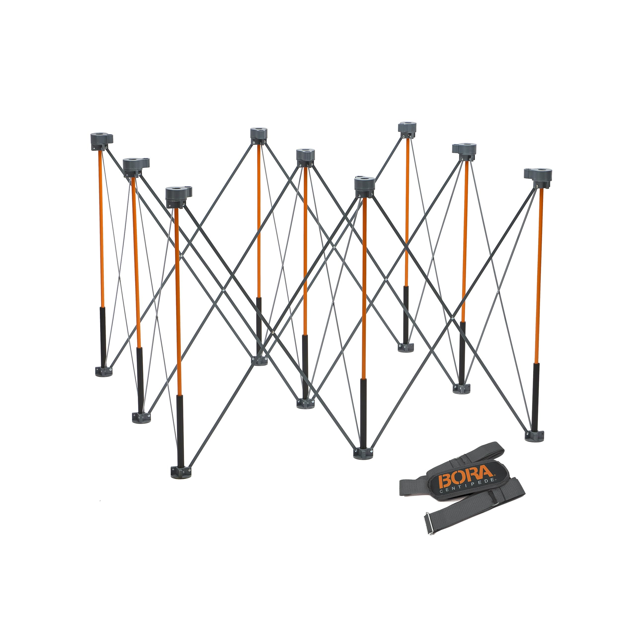 Bora Centipede CT9 – Werktisch klappbar, Mobile Werkbank klappbar 4×4 ft – Spanntisch, Werkstatttisch & Werkzeugtisch, 9‑Strut Stahlrahmen