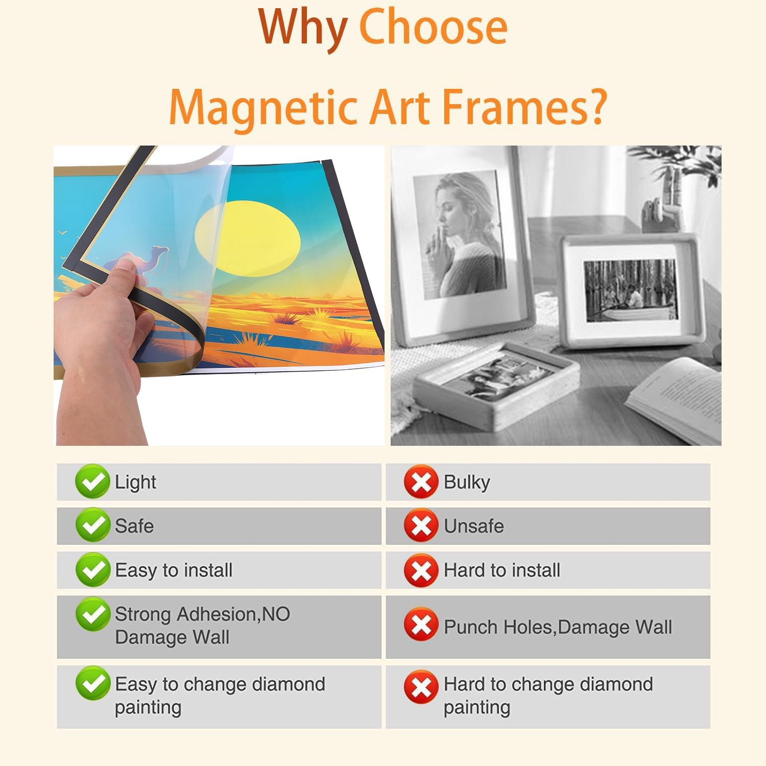 Diamond Art Frame 12x16 Inch - Diamond Frames 30x40 cm Painting Suitable for 10x14inch Picture, Diamond Frame Magnetic Self-Adhesive,Suitabble Frames Painting for Wall Window Door - 12 Pack (Gold)