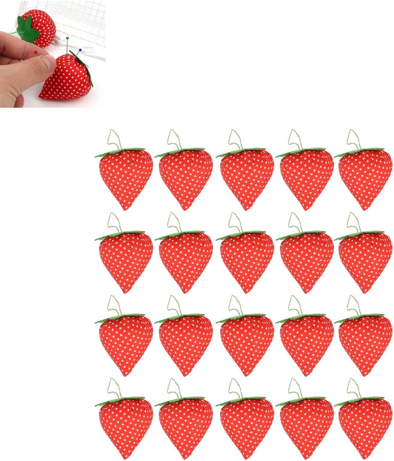 Sewing Pin Needle Cushion, Strawberry Pin Cushions for Quilting, Cute Pincushions for Sewing, Crafting and Tailoring Quilting Supplies, No Pinholes Left