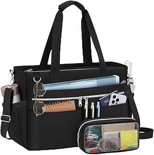 RAINSMORE Bolsa de Professora Portátil de Mulher Grande com Compartimentos Isolantes em Ambos os Lados, Resistente à Água, para Trabalho, Escritório, Universidade, Compras