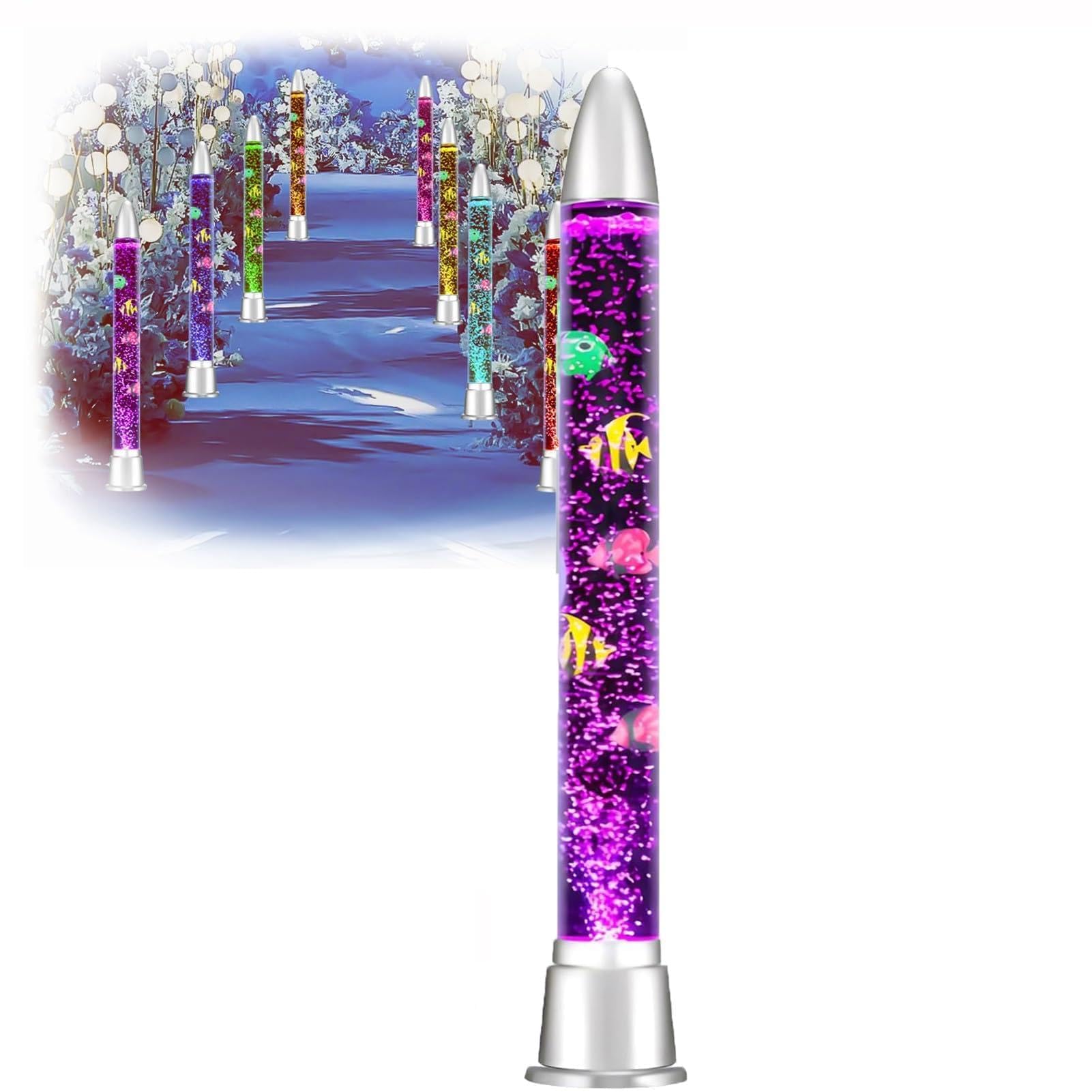 sensoryczna lampka LED do akwarium, 7 kolorów, kolorowa lampka nocna LED, nadaje się do sypialni, pokoju dziecięcego, salonu i na imprezy (80 cm)