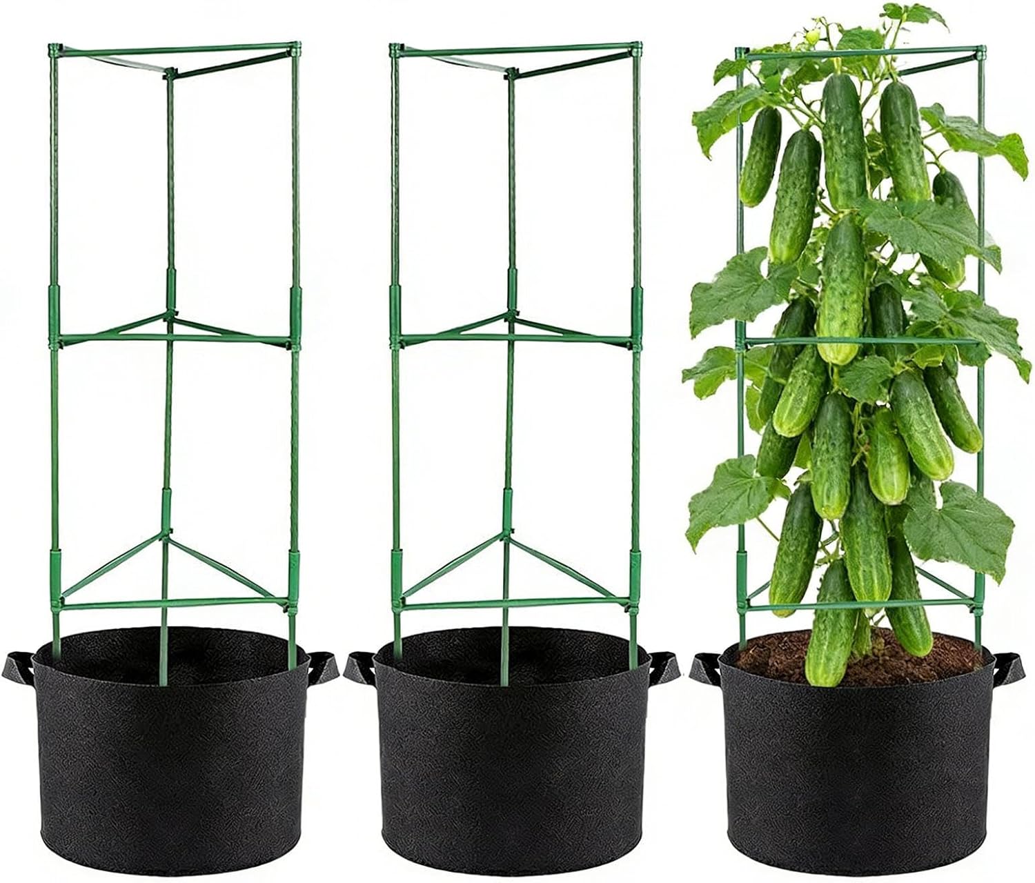 Tomato Plant Support | Garden Plants Support Trellis with Grow Bags,Adjustable Vegetables Cages | for Home Indoor Outdoor Balcony Patio Deck Ground Gardening Planting Growing Cucumber Bean Vine Fruit