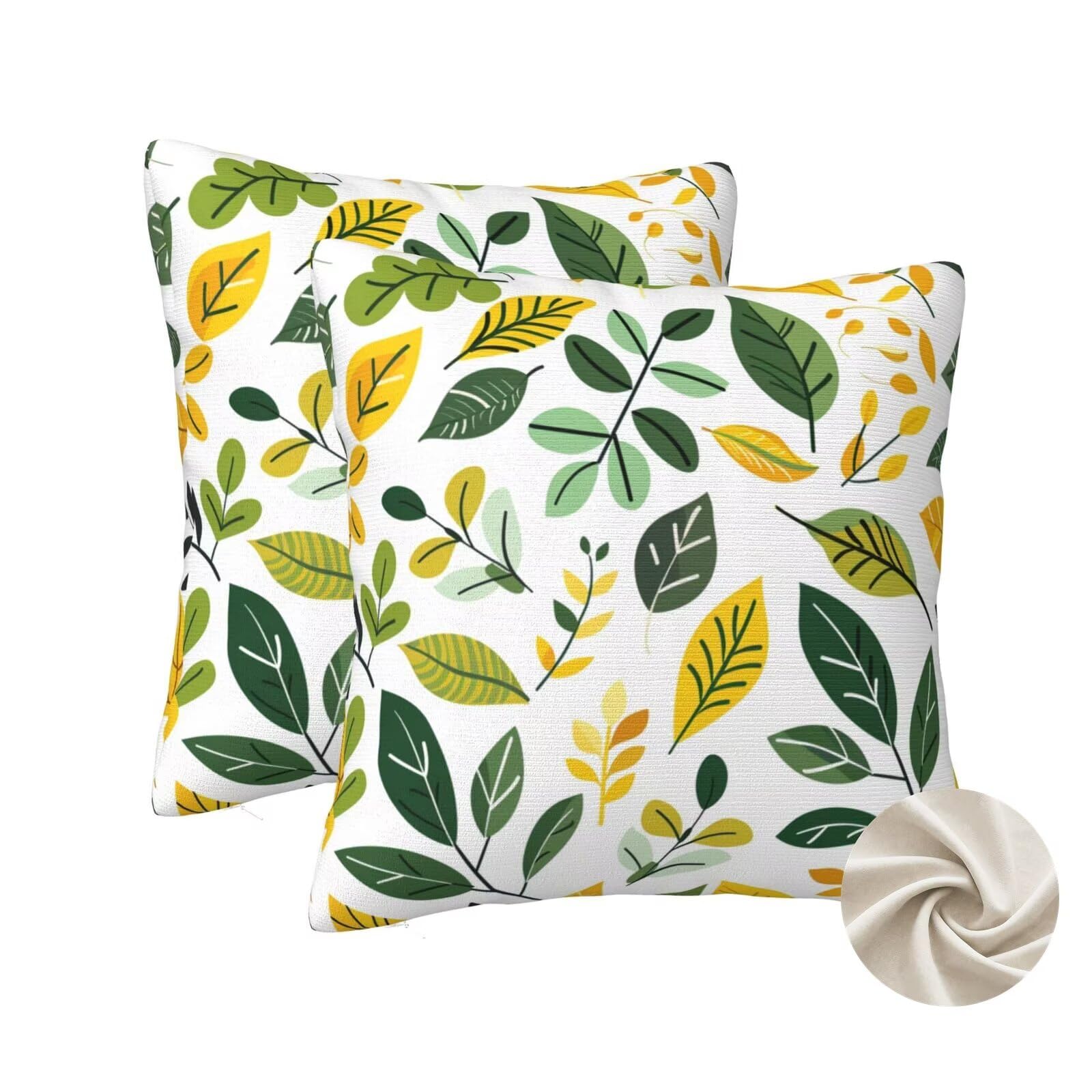 Housse de coussin les feuilles 70x70 grand format pour salon élégant